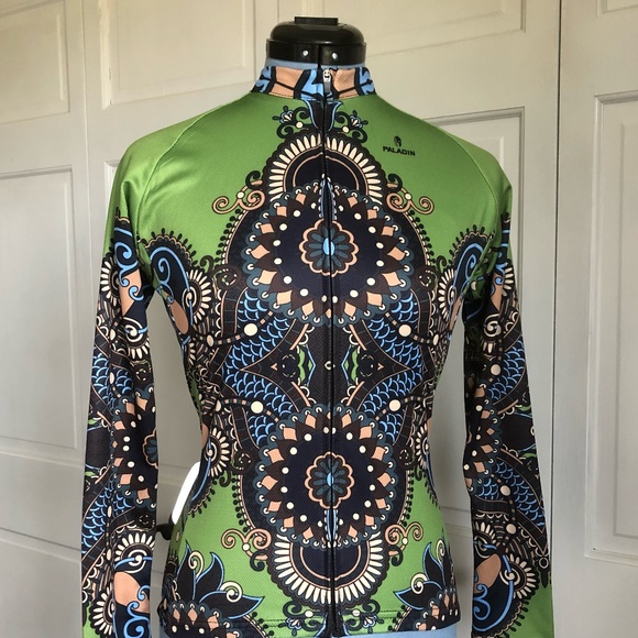 Paladin Women's Medium Green Mandala Full Zip Cycling Jersey - Picture 1 of 6